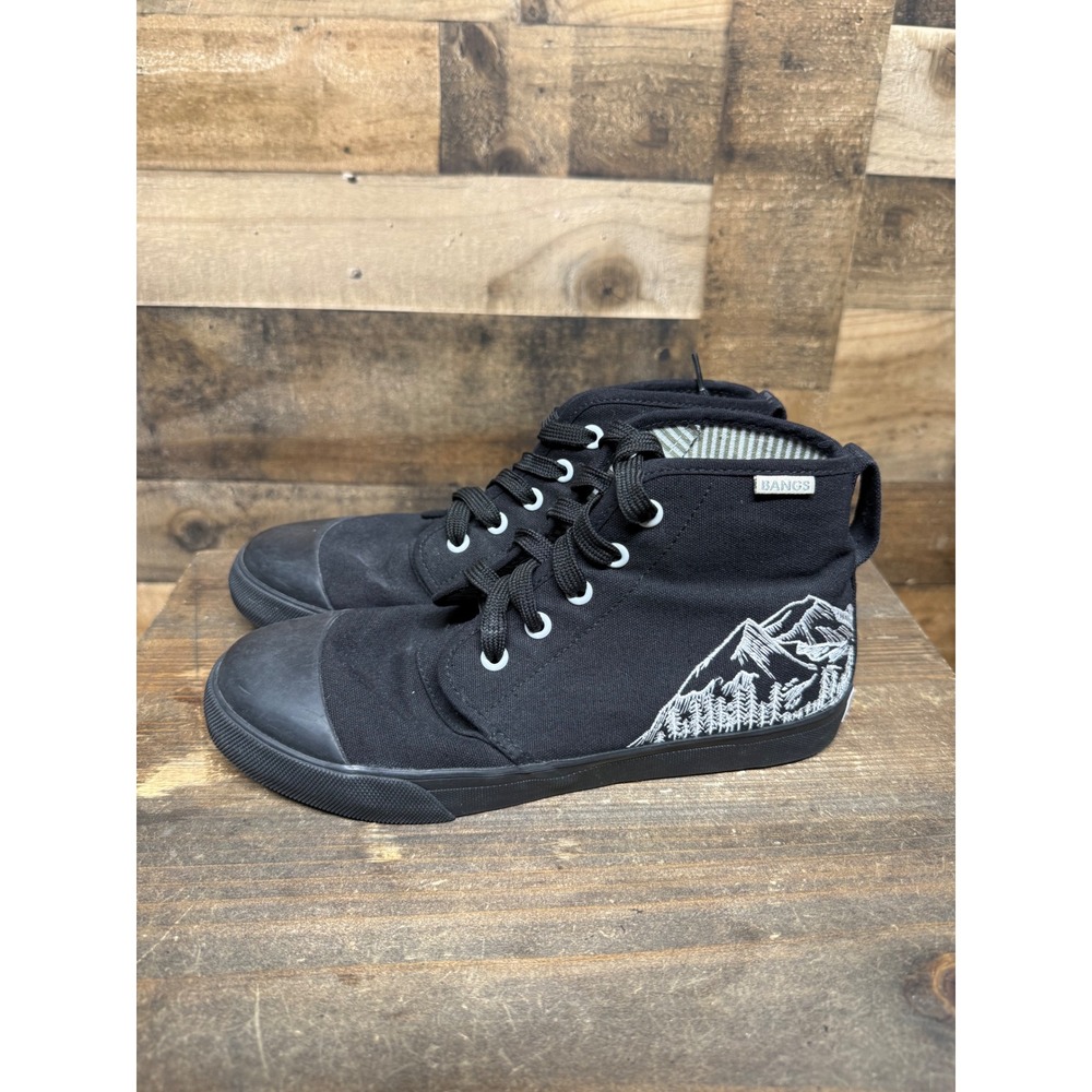 BANGS Shoes Black Mountain High‎ Top Canvas Sneakers Mens 5.5 Womens 7